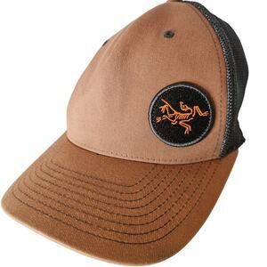 Arteryx Vintage Truckers Mesh Hat. Adjustable. Logo Patch. Brown n Gray. Stylish